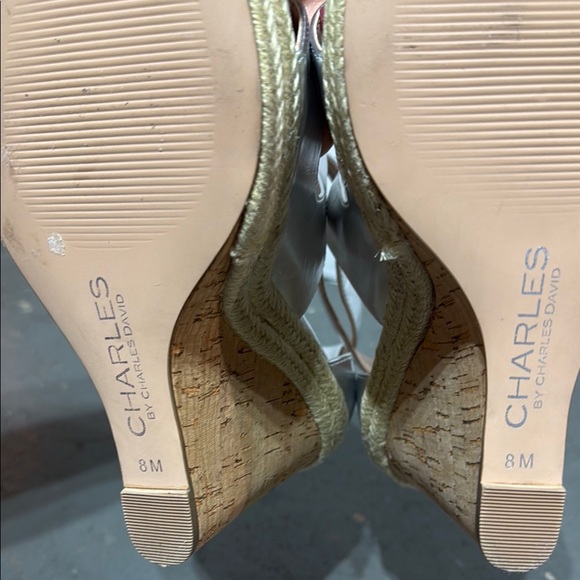 Charles Silver Wedge Sandals - Picture 6 of 8